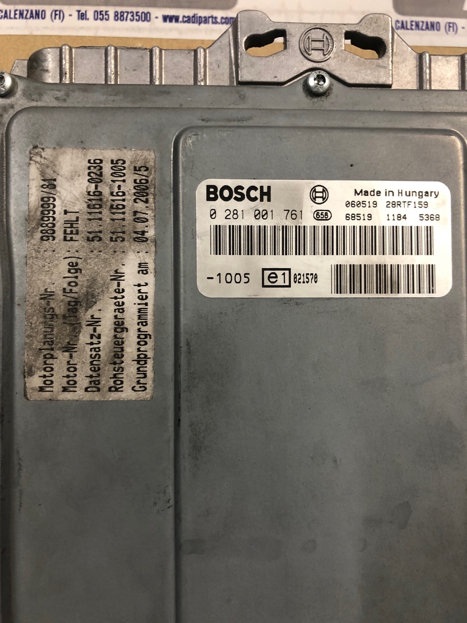 centralina edc rif bosch 0281001761 rif man 51116167177